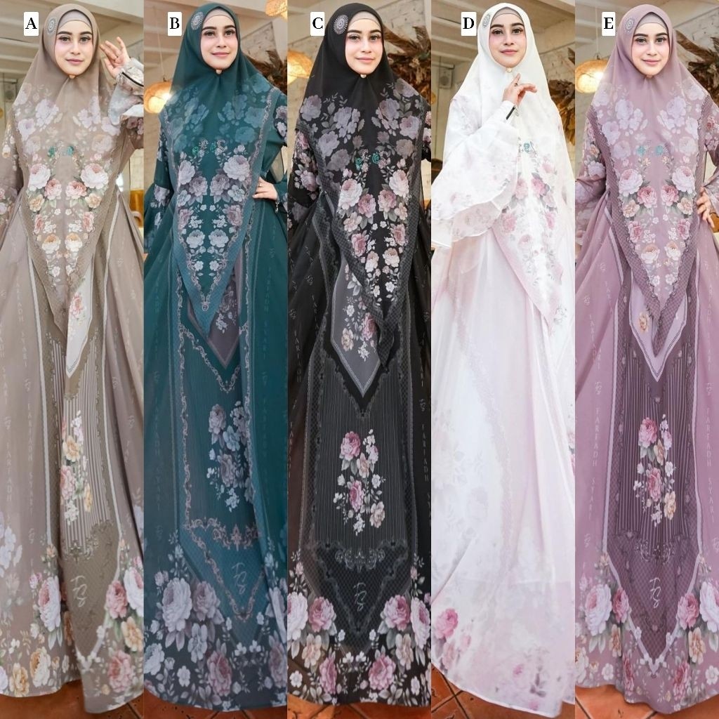 Aisha Series BY FARFADH SYARI Syari Khimar Hitam Putih Umroh Haji by Farfadh Rayhanco Rayhan READY R