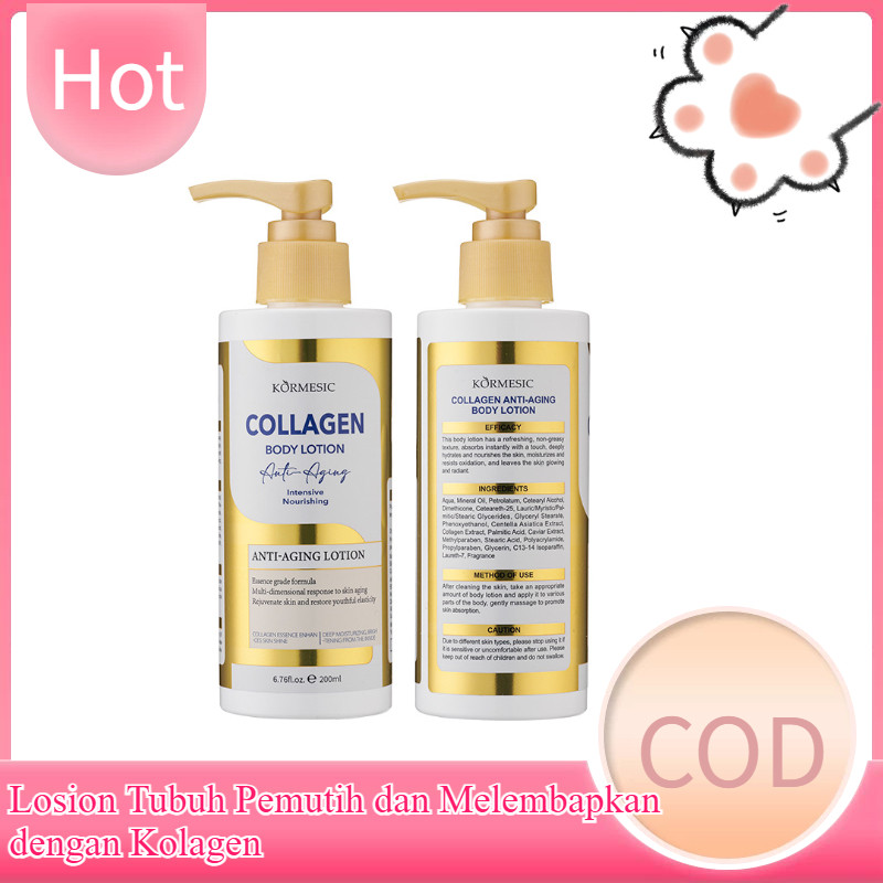 COD COLLAGEN Whitening Body Lotion 500ml Pemutih Badan Permanen BPOM Pelembab Kulit Meremajakan Skin