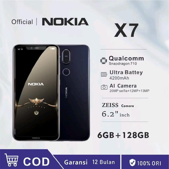 Nokia X7 RAM6+128GB Garansi Indonesia Dual Sim Hape Nokia Android Murah Snapdragon 710 Ultra Batrey 