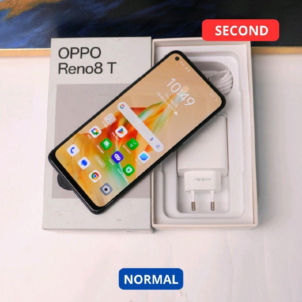 OPPO RENO 8T 8/256 GB (4G) HP SECOND ORIGINAL SINAR MUTIARA CELL