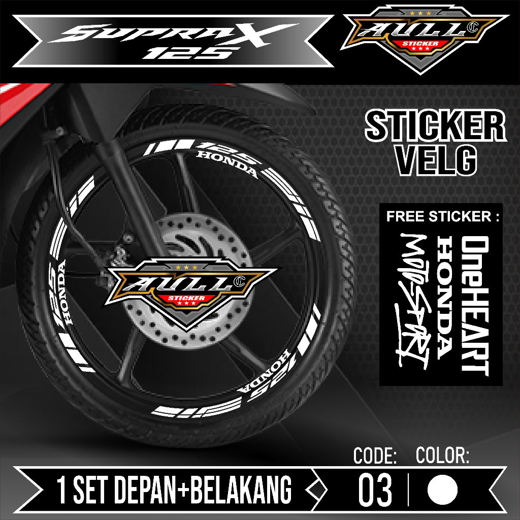 Stiker Cutting Velg Supra X 125 - Aksesoris Stiker Cutting Sticker List Velg Motor Honda Supra X 125