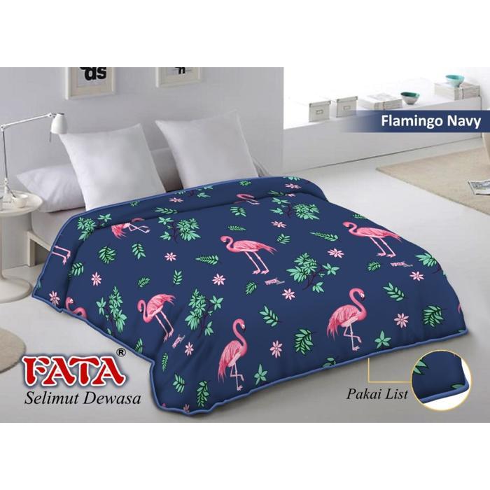 Selimut Bulu Dewasa Fata Halus Lembut ukuran 200 x 220 - FLAMINGO NAVY
