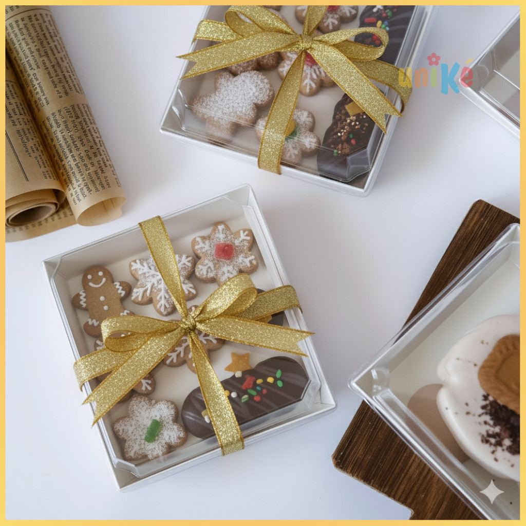 Kotak Box Mika Sandwich Kue Roti Natal Snack Premium Packaging Bakery, Kemasan Makanan Food Grade