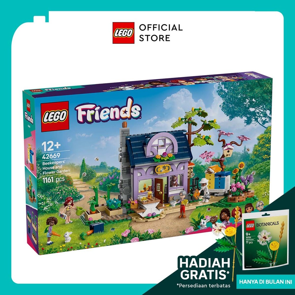 LEGO Friends 42669 Beekeepers' House and Flower Garden (1161 Pieces), Mainan Anak Perempuan, Buildin
