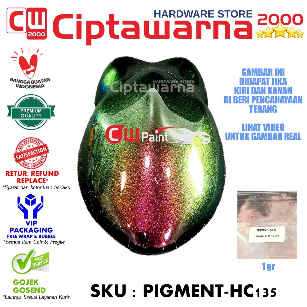 CWPAINT PIGMENT BUBUK 1GR CAT BUNGLON XIRALIC - LIGHT COMET HC-135X - A4 CWS