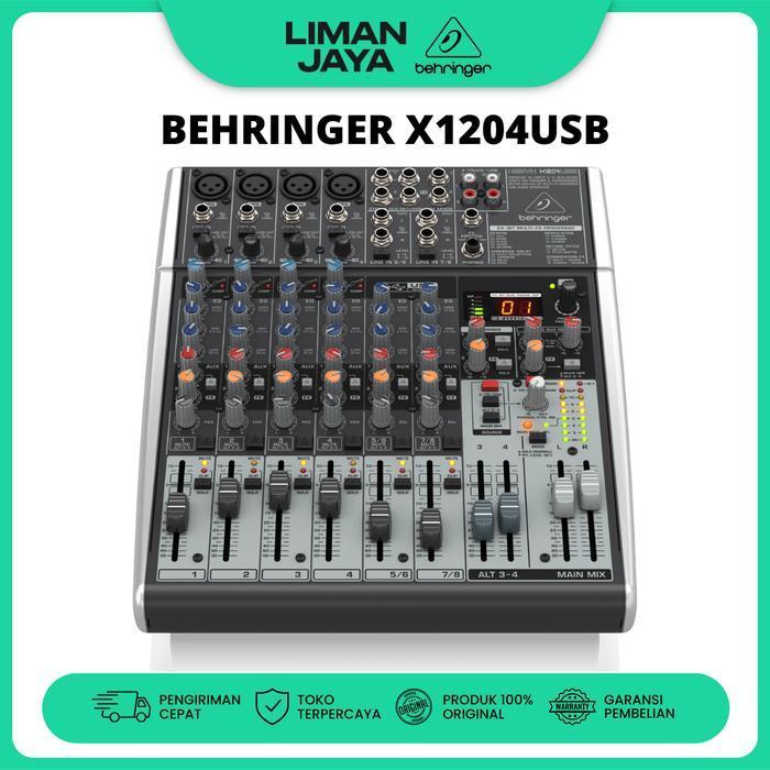 Behringer X1204USB Mixer 4 Channel 8 Input Soundcard USB Audio Interface X 1204 USB