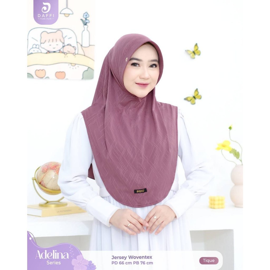 DAFFI HIJAB- ADELINA bergo daffi BAHAN JERSEY WOVENTEX