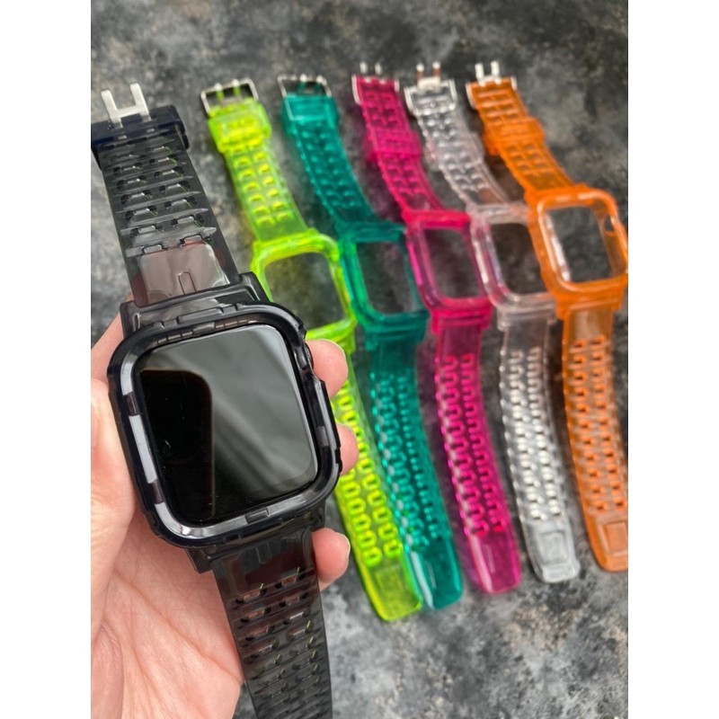 GLACIER STRAP IWATCH (SERIES 1 - 7 / SE ) STRAP TRANSPARAN COLOUR 19 WARNA ALL SERIES IWATCH  HOT PR