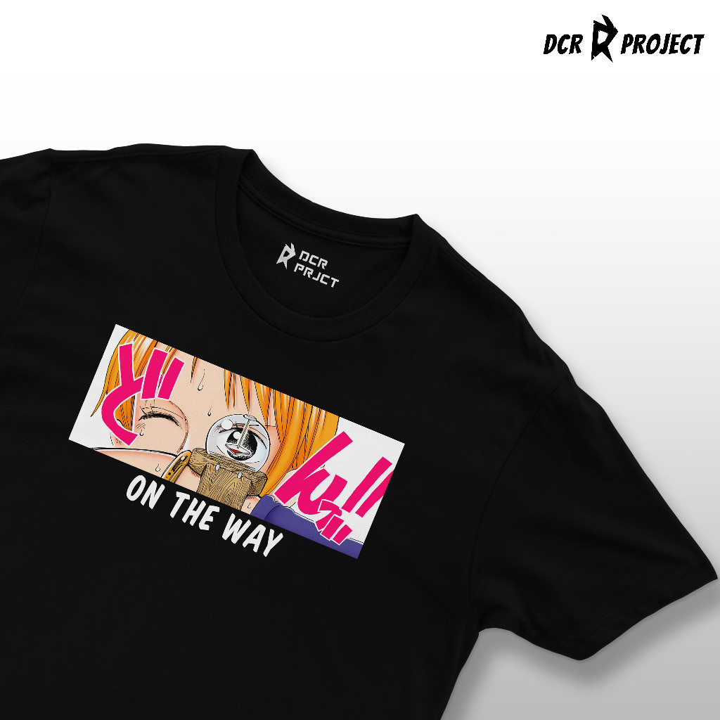 (COD) DCRProject Kaos One Piece Nami OTW cotton combed 24's reguler - Hitam
