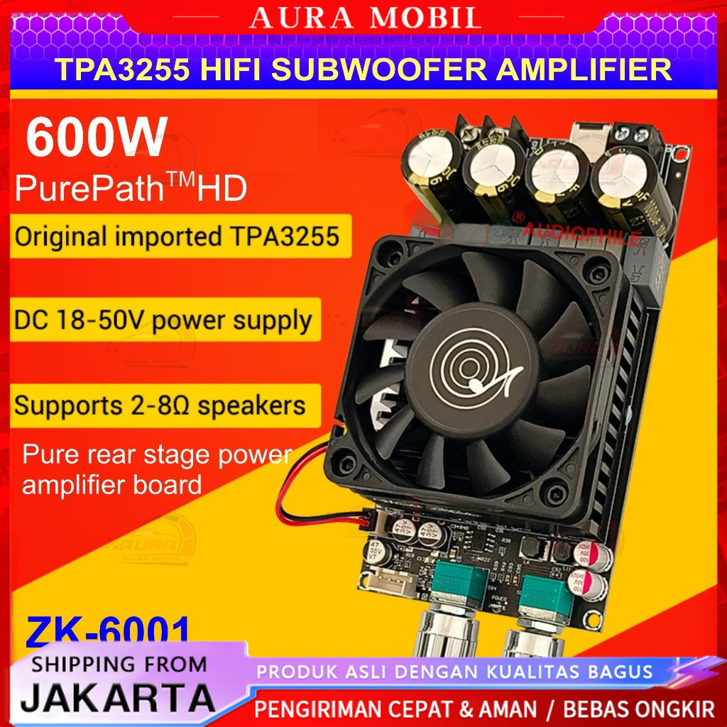 TPA3255 Amplifier Subwoofer 600W Class D Hifi High Power Original Wuzhi ZK-3002 -Aura Mobil