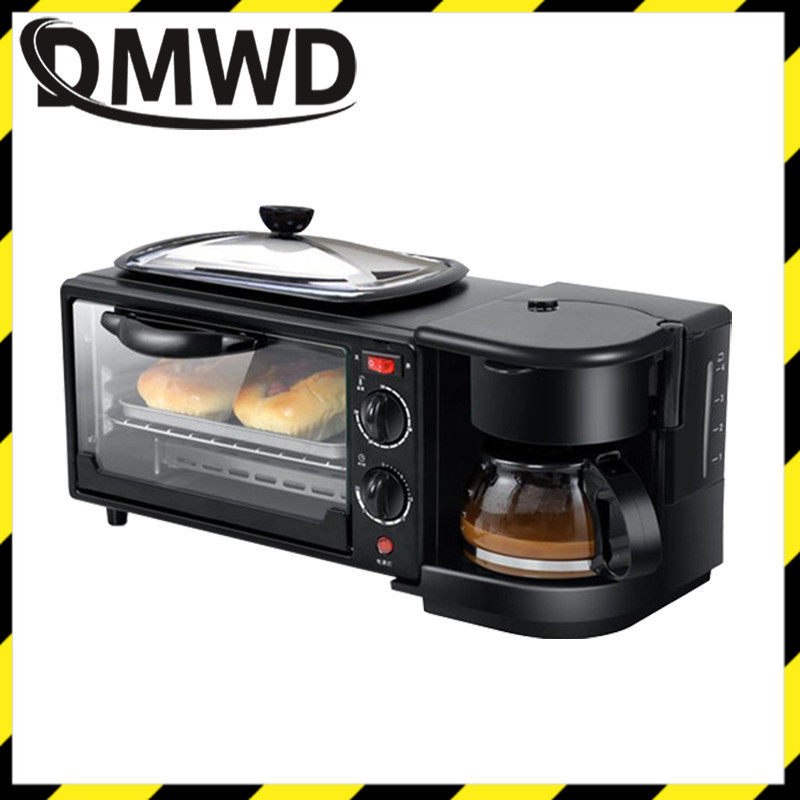 110V/220V 3-in-1 Breakfast Machine Drip American Coffee Maker Cooker Teppanyaki Bread Pizza Oven Egg