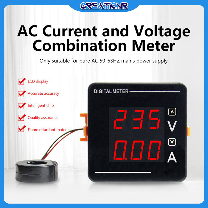 DIGITAL VOLT AMPERE HZ METER 3IN1 - CH-72 500V 120A Akurasi 0.5%, Untuk Panel Listrik/Genset/Solar P