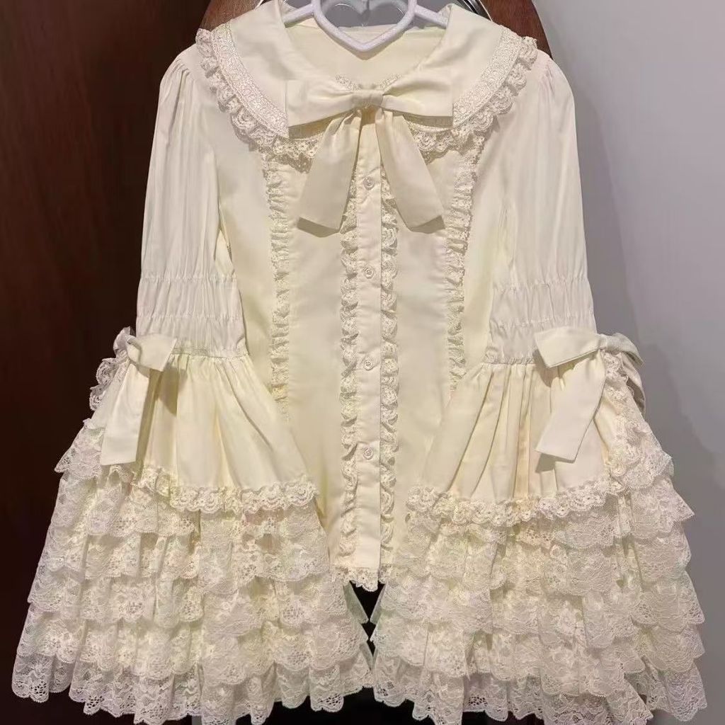 Lace Doll Feel Lolita Princess Sleeve Lolita Shirt Inner Layer Princess Sleeve Shirt Inner Layer