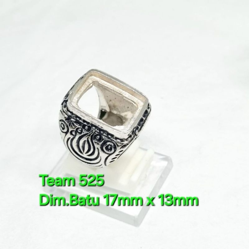 Ring emban alpaka super dim 17 x 13 eceran / ring model tanam kotak / ring cincin pengikat batu akik