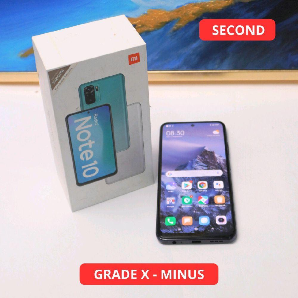 XIAOMI REDMI NOTE 10 4/64 GB GRADE X - MINUS HP SECOND ORIGINAL SINAR MUTIARA CELL (79142)