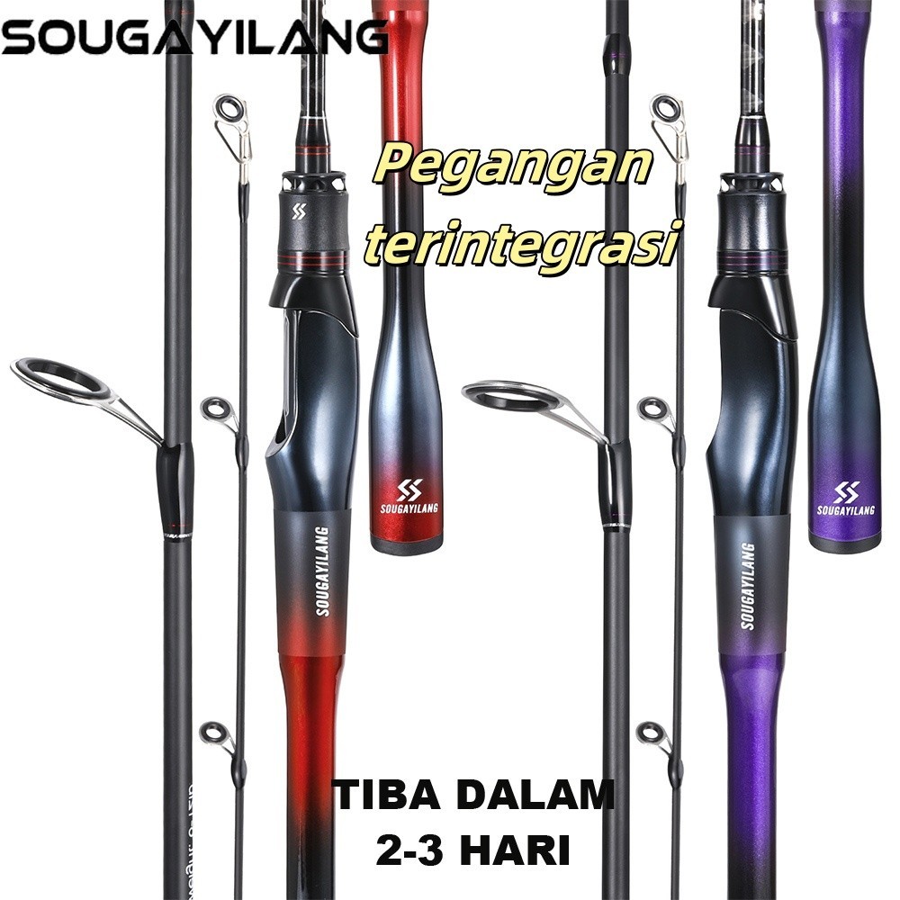 Sougayilang 1.8M Joran Pancing 6-12LB Carbon Fiber Ultralight 2 Bagian Joran BC Spining Rod Pancing