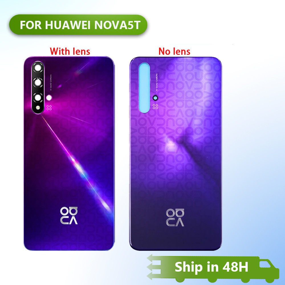 Brand New For Huawei Nova 5T Battery Back Cover 3D Glass Panel Rear Door Nova 5T Glass Housing Case 