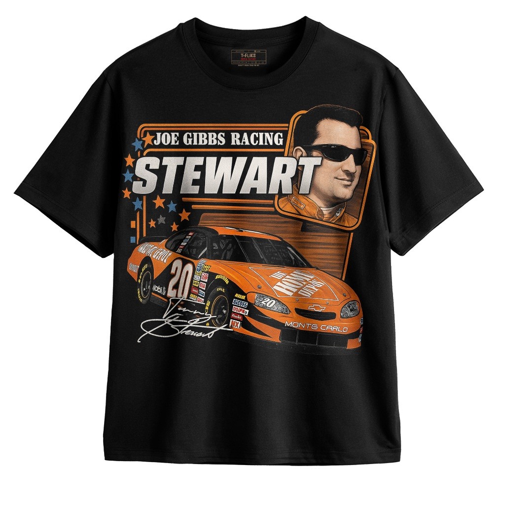 NASCAR TONY STEWART KAOS SPORT TSHIRT OVERSIZE UNISEX HITAM - TFLIKS