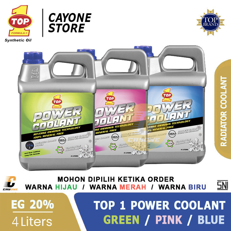 TOP 1 TOP1 Radiator Power Coolant 20% Anti Rust & Corrosion - Air Radiator Mobil 4 L