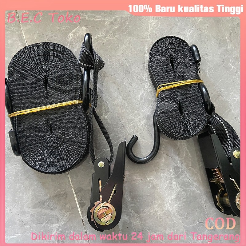 NGGESINGSHOP 5/10 Meter Tali Krek Sound/Bercahaya Tali Pengikat Kargo Tali Ratchet Yang/Mengamankan 