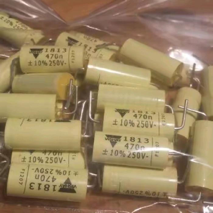 Capacitor Input Audio 470n/250v 470 nf 470n 470nf 0.47uF 0.47 250v axial Vishay Capacitors BERKUWALI
