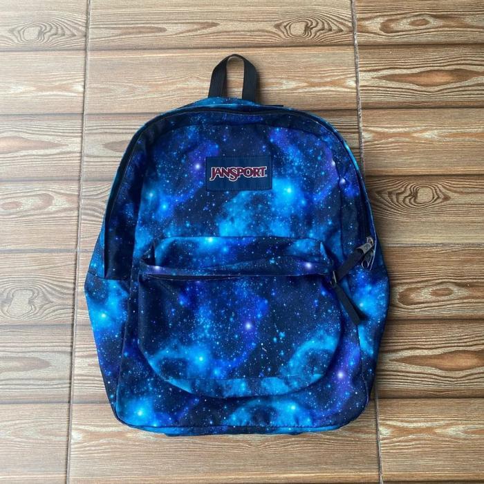 Tas JanSport Original Uniseks Motif Galaxy Cocok unrtuk Anak Anak Sekolah & Design Yang Menarik - Ga