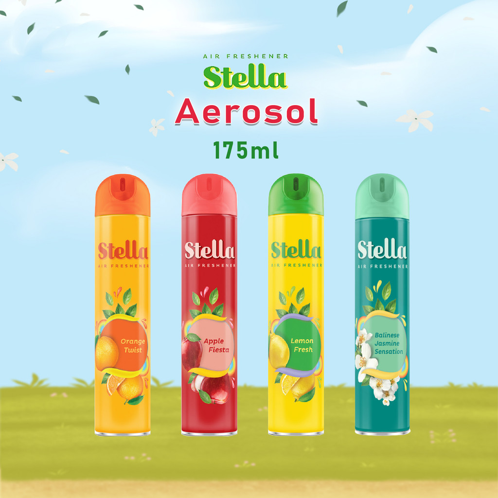 Stella Aerosol Apple / Orange / Lemon / Rose 175ml - Pengharum Ruangan Spary Wangi Tahan Lama