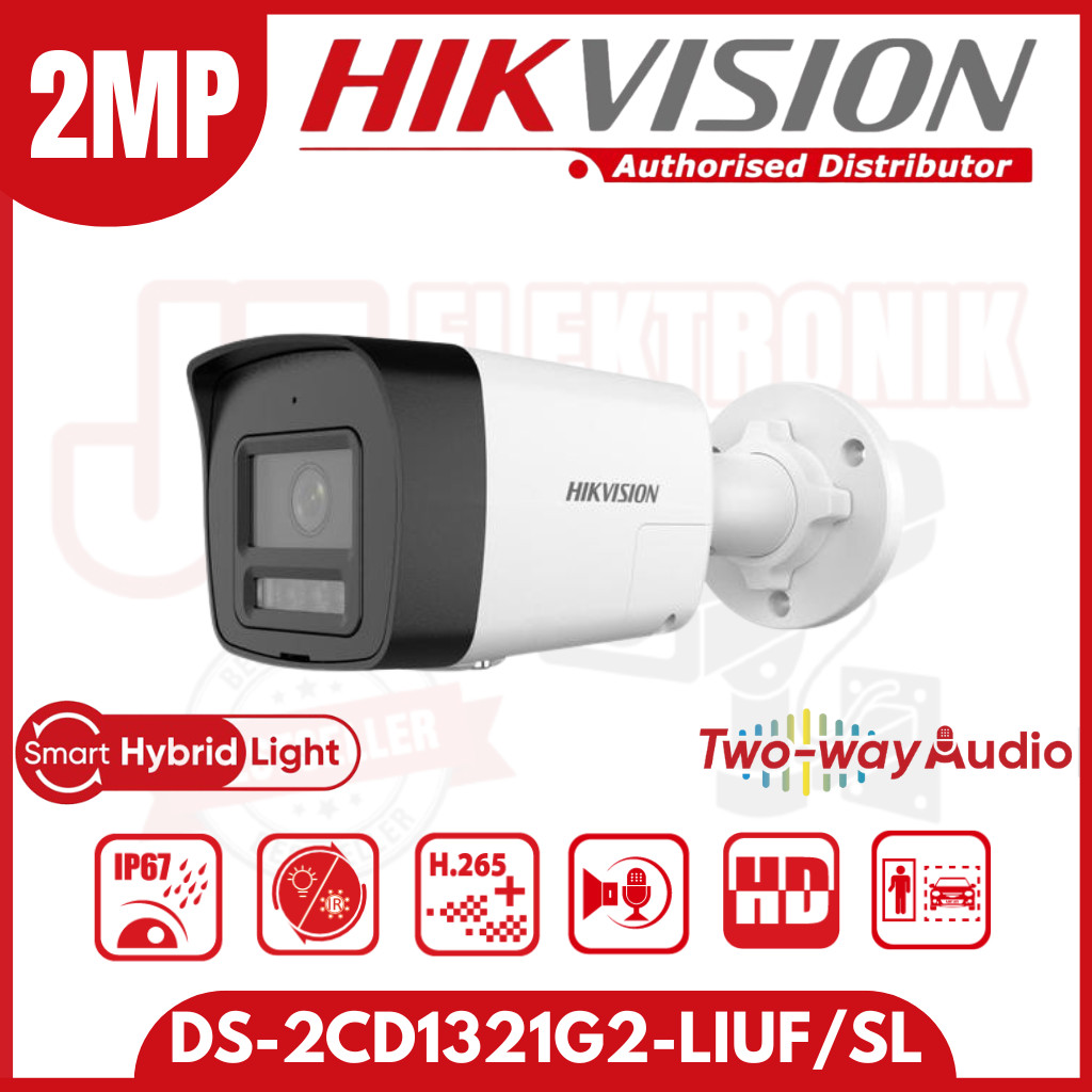 DS-2CD1021G2-LIUF/SL Hikvision 2MP Smart Hybrid Light Two Way Audio Flash Sirine Alarm IP Camera POE