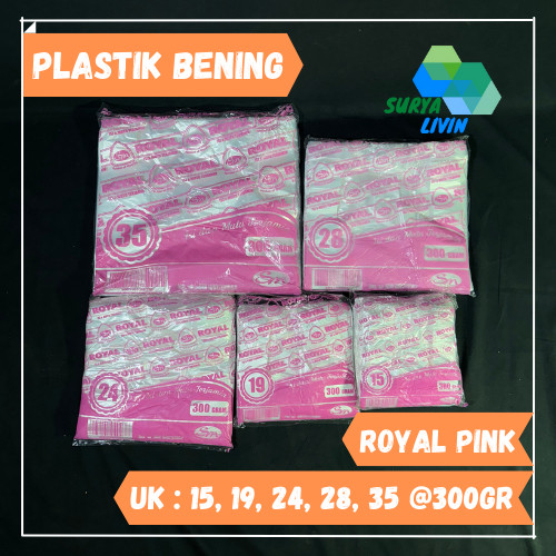 Kantong Plastik / Kresek Bening Tinggi Los Putih ROYAL PINK isi 300 gr