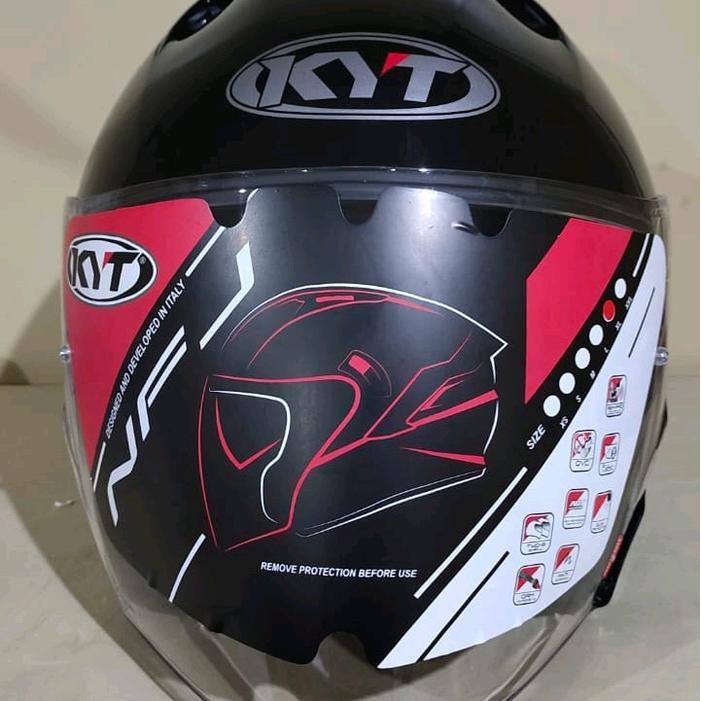 Helm KYT NFJ Solid Hitam Gloss Original | Helm Half Face |Original KYT - L