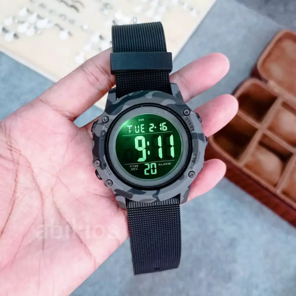 skmei original 1506 camo black jam tangan pria digital water resistant