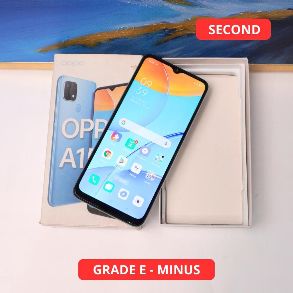 OPPO A15 3/32 GB GRADE E - MINUS HP SECOND ORIGINAL SINAR MUTIARA CELL