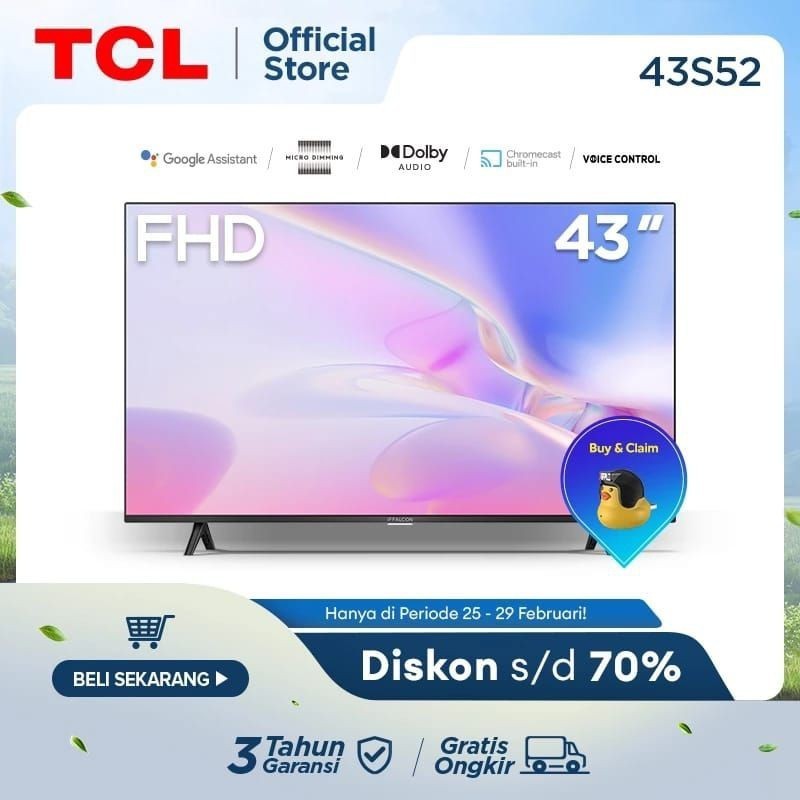 iFFALCON 43 inch Smart FHD TV - Android 11  - Google Play/Netflix/YouTube - WiFi/Bluetooth/HDMI/USB 