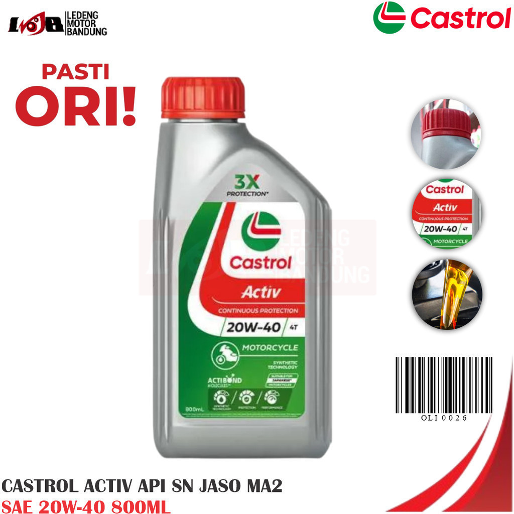 Oli Castrol Activ 20w40 20w50 800ml Motor bebek Yamaha Honda Suzuki