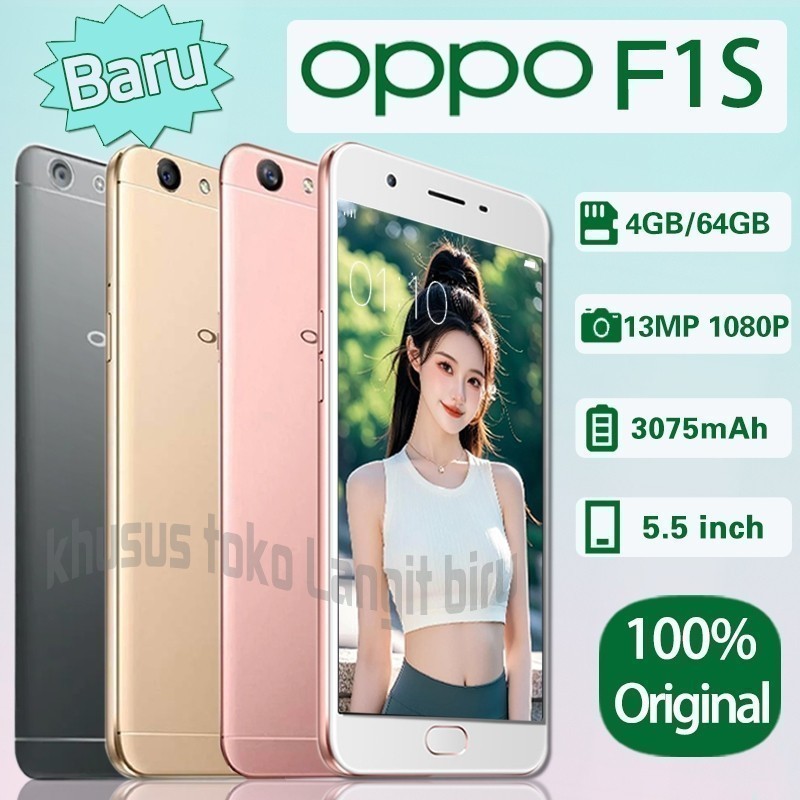 Hp Oppo F1s Ram 4/64GB Baru layar 5.5 inci HD Camera Android Smartphone murah fullset resmi Garansi