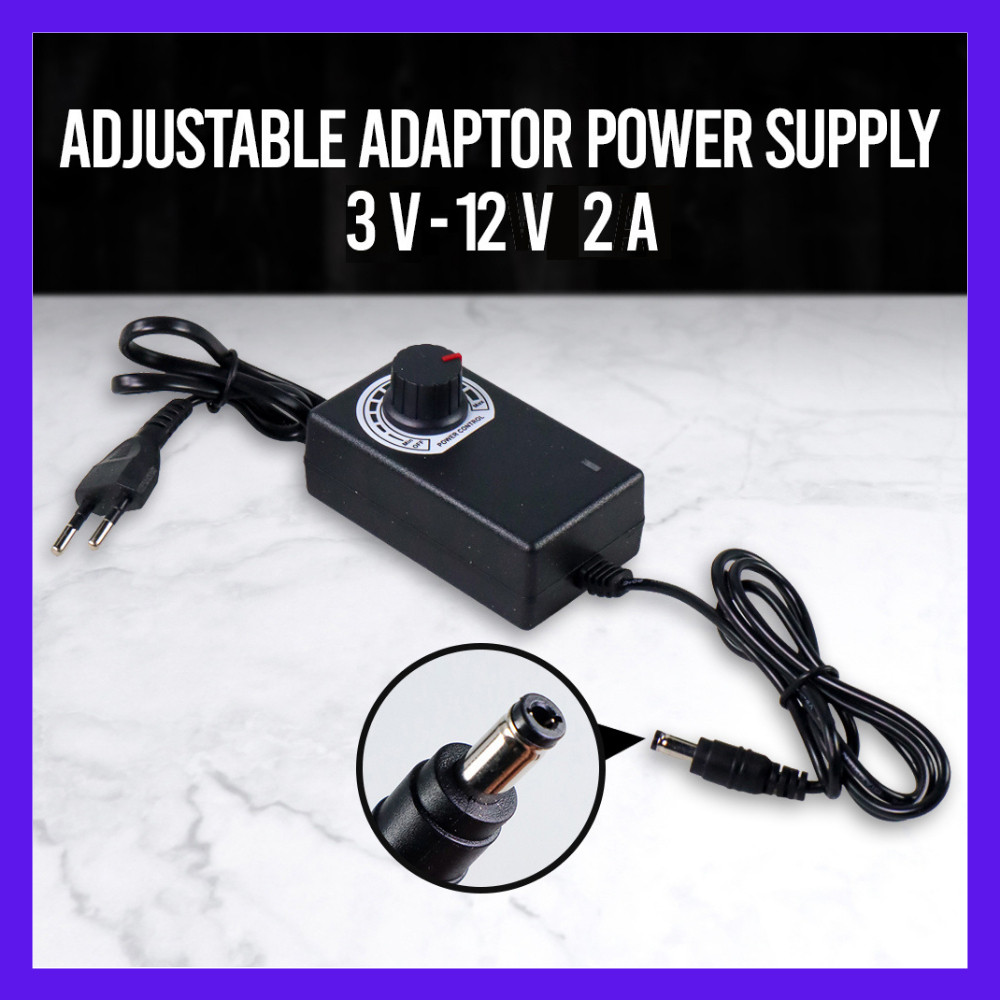 Adaptor Power Supply Converter AC to DC 3V-12V 2A Adjustable - BSK-1220Y - Adaptor Dimmer Universal