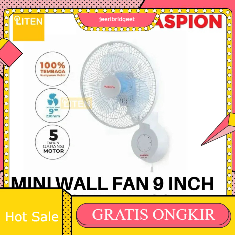 Kipas Angin Dinding 9” Maspion MWF23 / Mini Wall Fan Tembok 9 Inch 9” MWF 23
