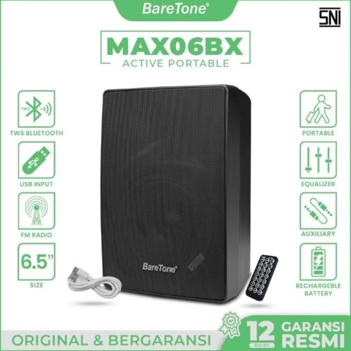 BARETONE SPEAKER PORTABLE MAX06BX MAX 06BX 6 IN TWS BLUETOOTH GARANSI ORIGINAL