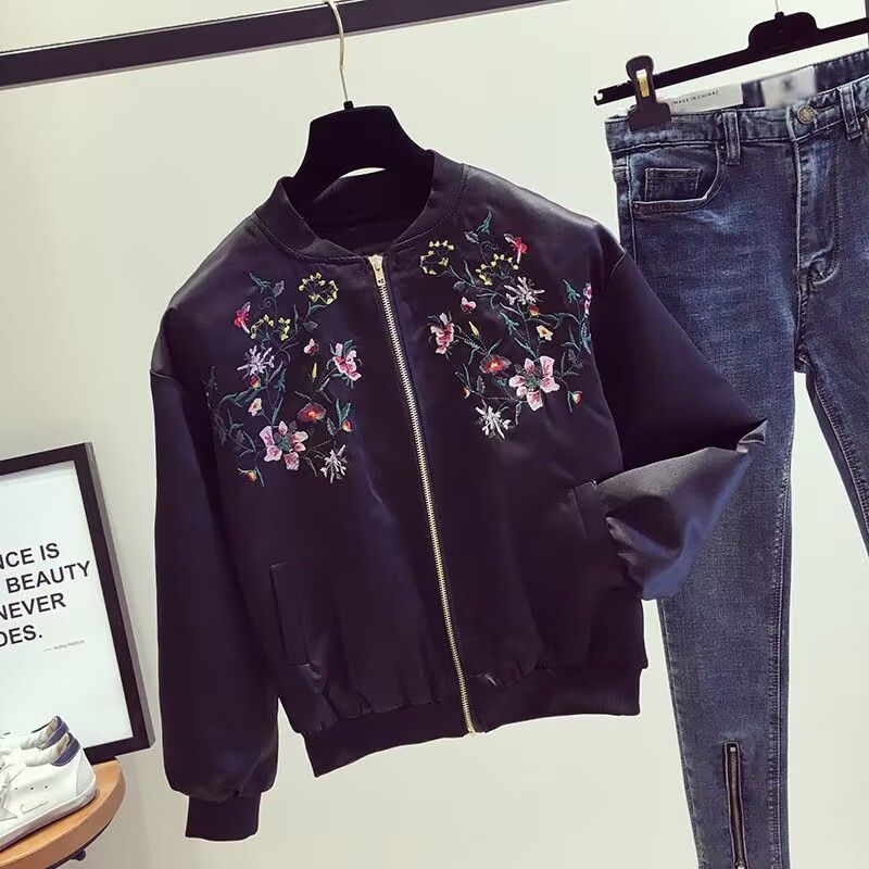 Gaya Korea longgar baru pendek semua-bagus jaket pilot, jaket tipis wanita baseball