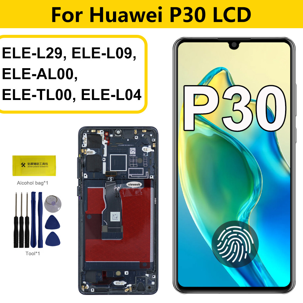 OLED Screen For Huawei P30 LCD splay Tou Screen gitizer Assembly for Huawei P30 ELE-L29 ELE-L09 ELE-