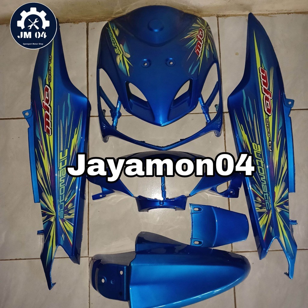 Cover body full halus motor yamaha mio smile 2008+striping warna biru muda