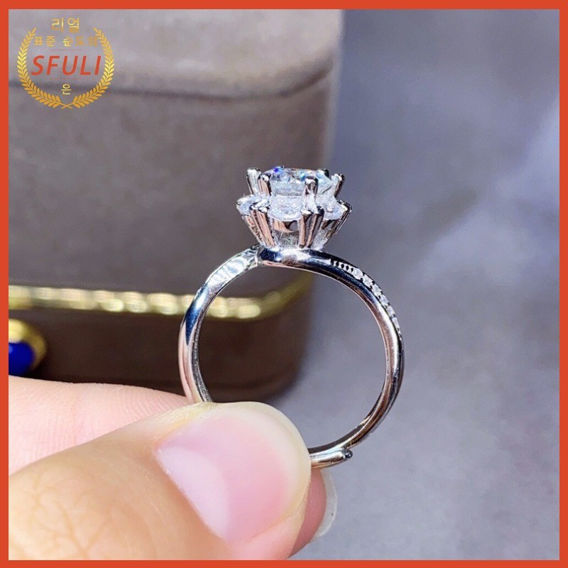 Cincin Pertunangan Berlian Wanita Lapisan Emas Platinum Zirkonium Flash PT950