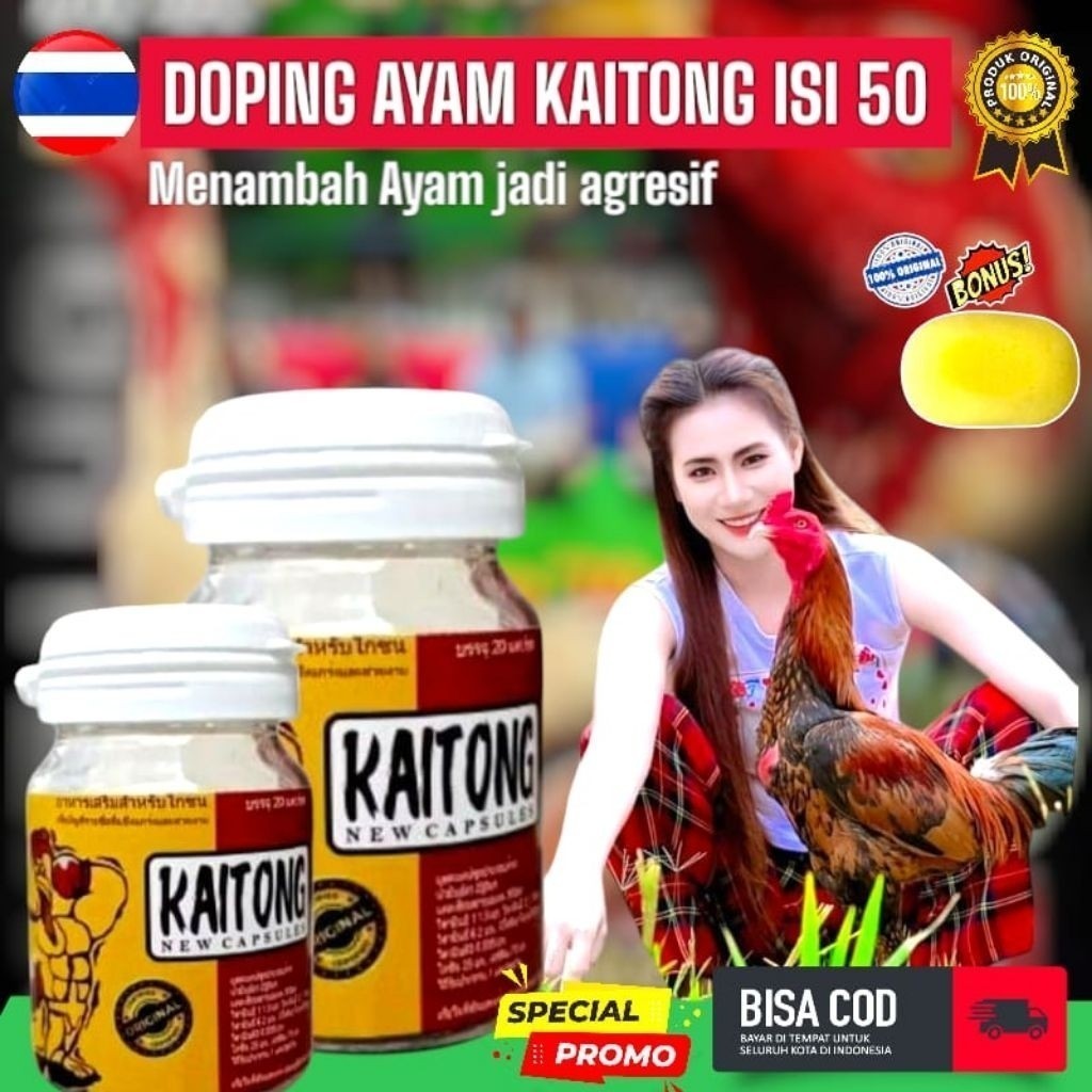 TERLARIS PAKET LENGKAP - Supplement Ayam Laga KAITONG ORIGINAL Isi 50 Kapsul - Sanjaya