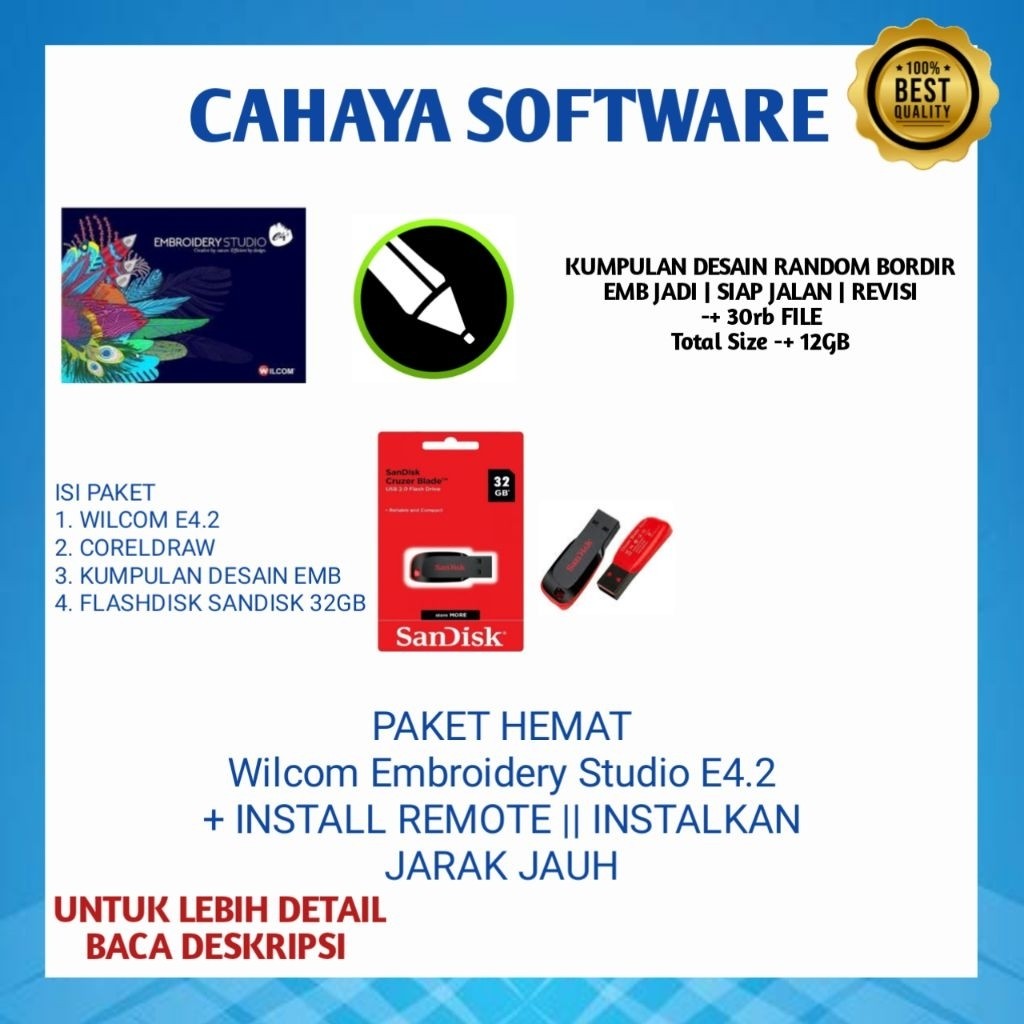Paket Wilcom Embroidery Studio E4.2 Full Version || Lifetime