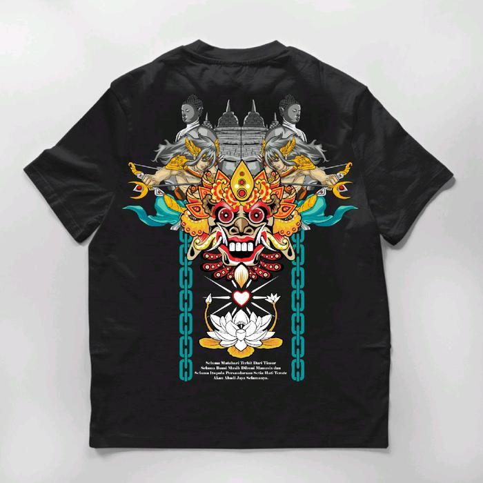 (COD) KAOS TERATE BARONG BALI // KAOS PSHT - M, hitam
