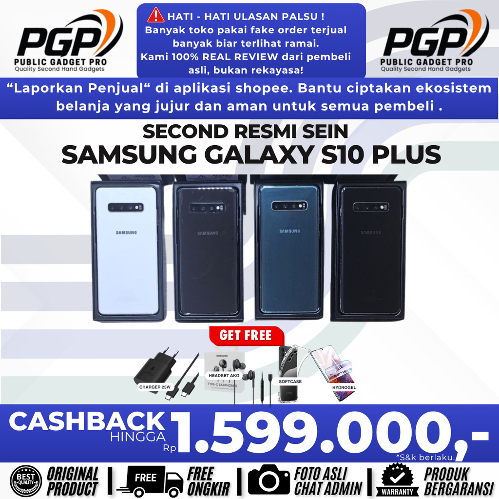 SEIN | SAMSUNG GALAXY S10 PLUS 128GB 512GB SECOND RESMI INDONESIA