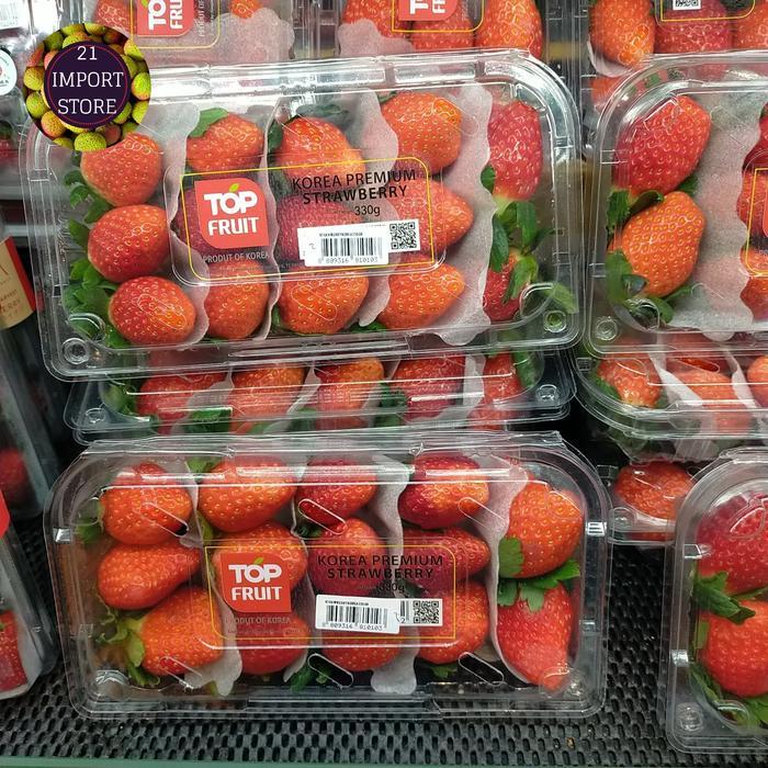 Strawberry Korea Premium | Buah Strawberry Korea Fresh Import 330 gram | 1 Pack