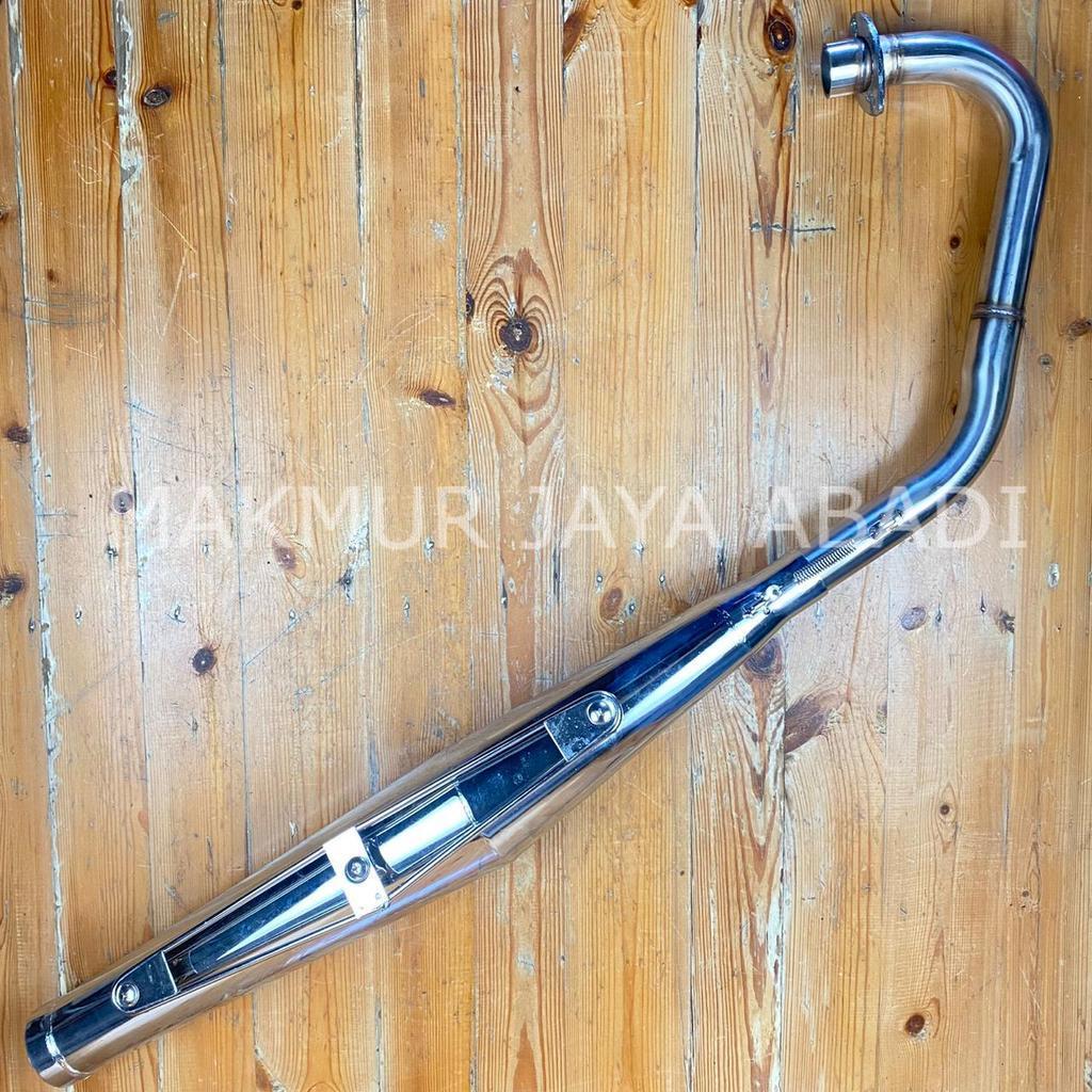 Knalpot CB125 J Model Japcunk Chrome – Knalpot Racing Klasik Retro Motor Honda CB 125 J