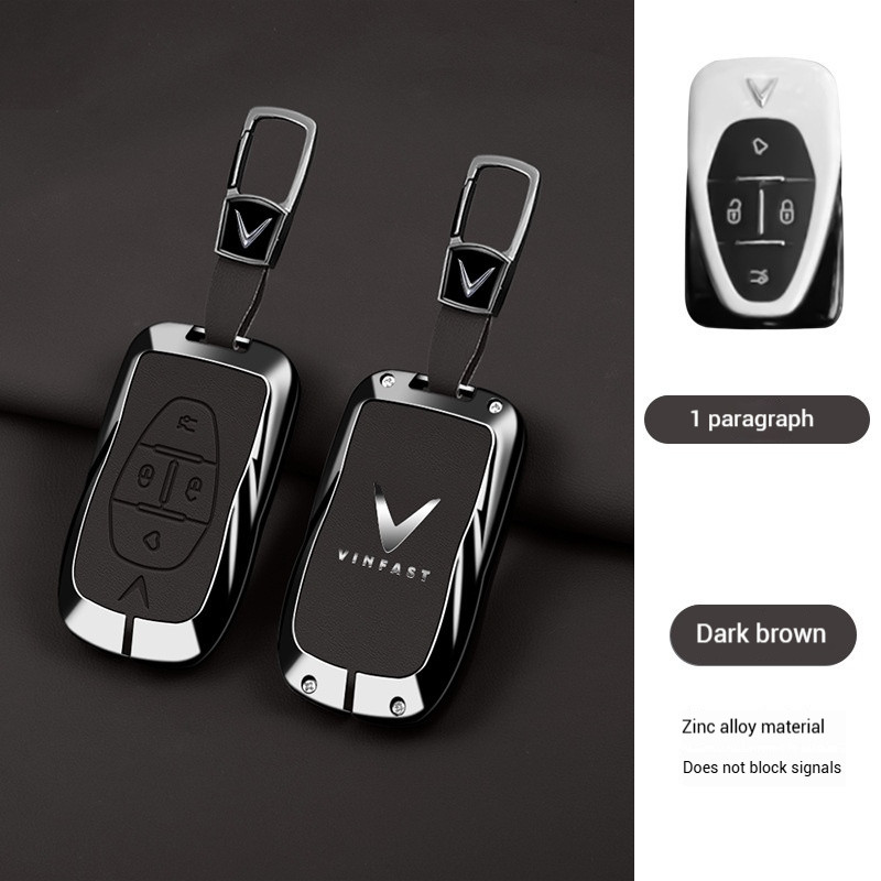 Zinc Alloy Leather Car Key Cover Shell Fob For Vinfast VF3 5 6 7 8 9 31EV 32EV 33EV LUX A20 SA20 V8 