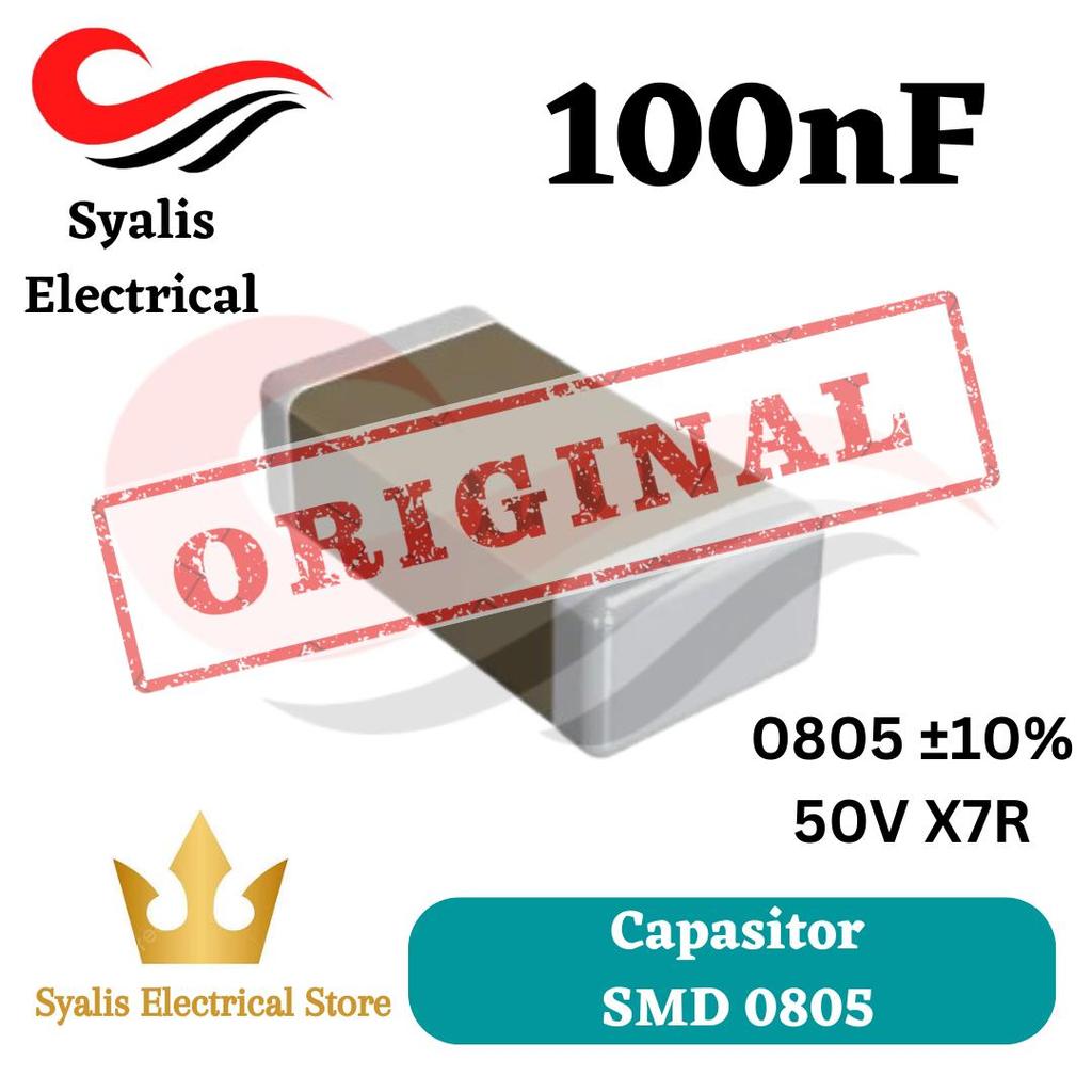Kapasitor 0805 100nf Capasitor 100 nf SMD [ Syalis ]